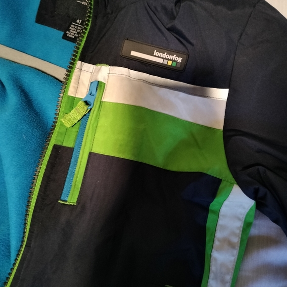 LONDON FOG Boys' Active Jacket Winter Coat Navy Blue, green and silver S 4T - Picture 7 of 9